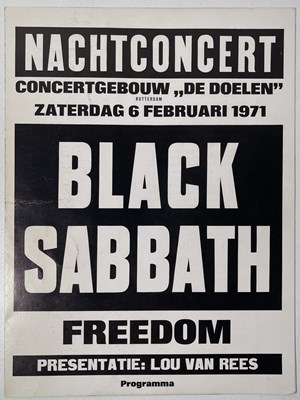 Lot 105 - BLACK SABBATH - A RARE 1971 DUTCH CONCERT PROGRAMME.