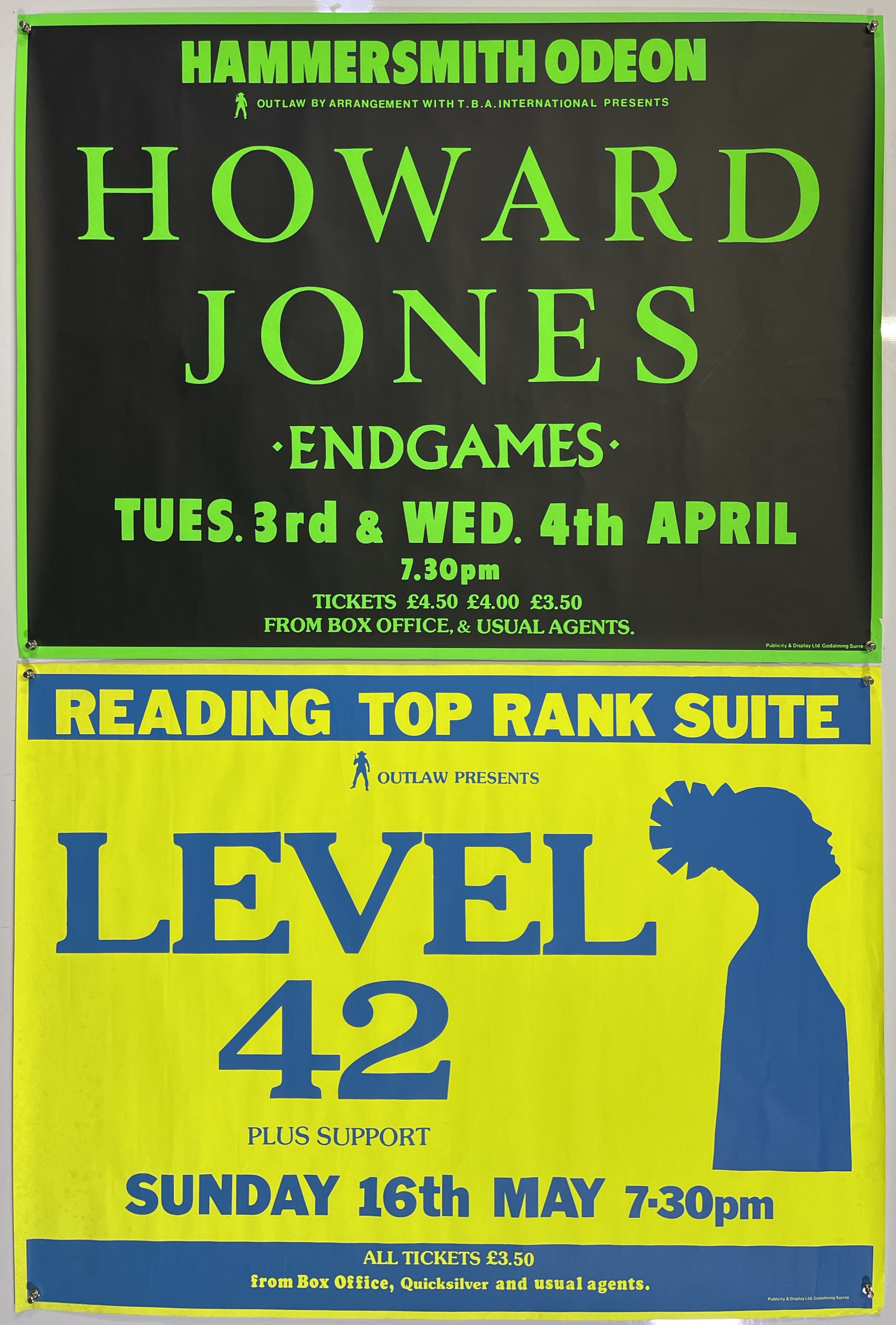 Level 42 Poster.pdf Lot 186 - 1980S CONCERT POSTERS - LEVEL 42 / SKIDS.