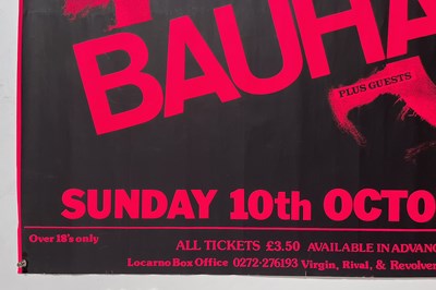 Lot 187 - BAUHAUS- A RARE MISPRINTED POSTER FOR BRISTOL LOCARNO, 1982.