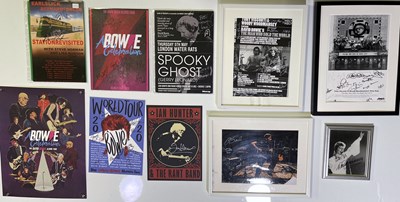 Lot 383 - DAVID BOWIE INTEREST - BOWIE RELATED SIGNED ITEMS INC SPIDERS MEMBERS.