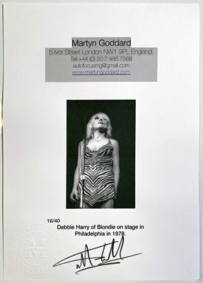 Lot 128 - DEBBIE HARRY / BLONDIE - MARTYN GODDARD SIGNED LIMITED EDITION PRINT.