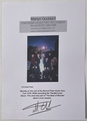 Lot 139 - DEBBIE HARRY / BLONDIE - SIGNED LIMITED EDITION MARTYN GODDARD PRINT.