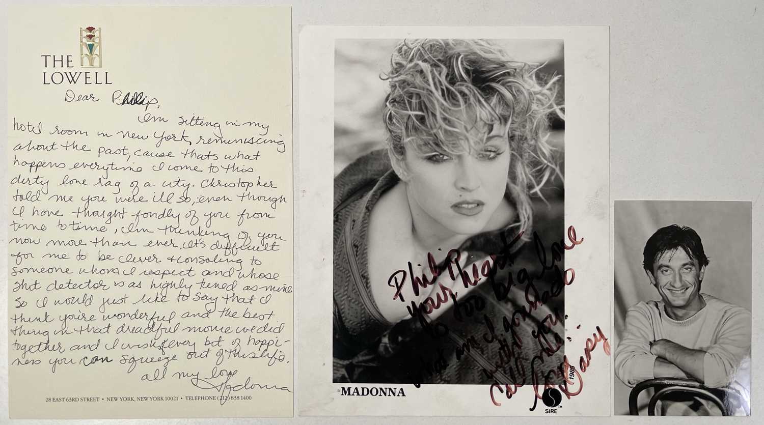 Lot 265 - MADONNA INTEREST  - ORIGINAL PAINTING BY CHRISTOPHER CICCONE, A MADONNA SIGNED PHOTO, A MADONNA HANDWRITTEN LETTER.