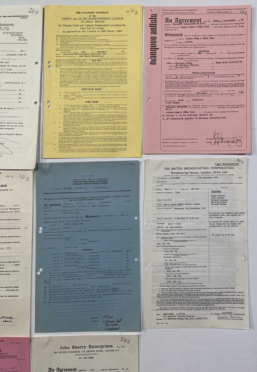 Lot 55 - THE IDLE RACE - CONTRACT COLLECTION C 1970.
