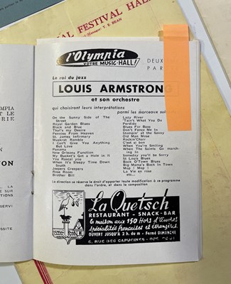 Lot 108 - JAZZ AND BLUES - SELECTION OF PROGRAMMES C 1940S-60S INC LOUIS ARMSTRONG.