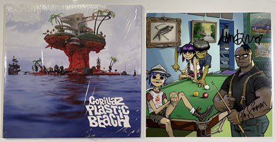 Lot 283 - GORILLAZ - PLASTIC BEACH INC PAUL SIMONON / DAMON ALBARN SIGNED PRINT.