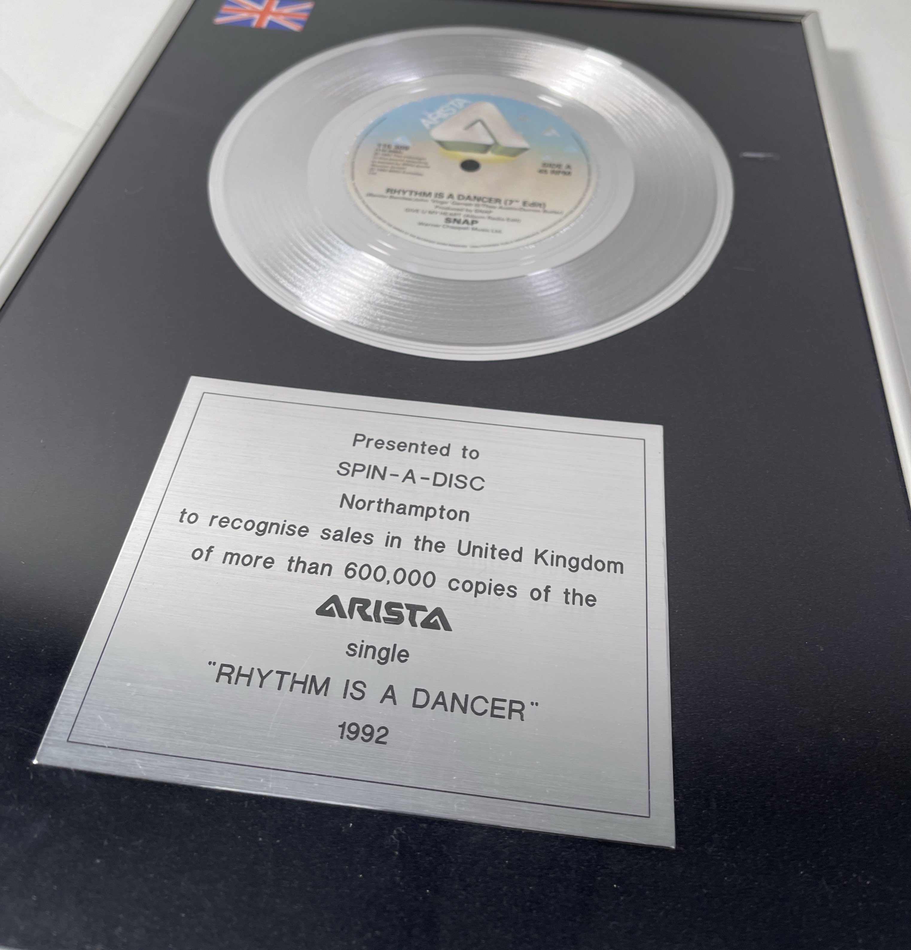 Lot 306 - OFFICIAL BPI SALES DISC FOR SNAP - RHYTHM IS