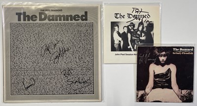 Lot 454 - THE DAMNED - SIGNED LP AND 7" SINGLES.