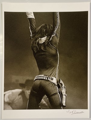 Lot 134 - KATE BUSH PERFORMING 'JAMES' LIVE - PHOTOGRAPHER SIGNED HIGH-QUALITY PHOTO PRINT.