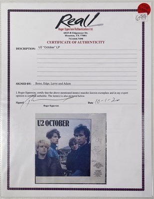 Lot 96 - U2 - FULLY SIGNED COPY OF OCTOBER.