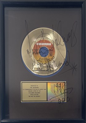 Lot 148 - MICHAEL JACKSON - A SIGNED RIAA AWARD FOR 'WE ARE THE WORLD'.