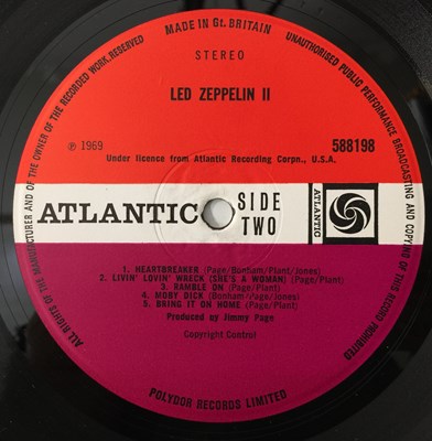 Lot 312 - LED ZEPPELIN - II LP (PLUM/ RED - WRECK MISPRINT - ATLANTIC 588198)