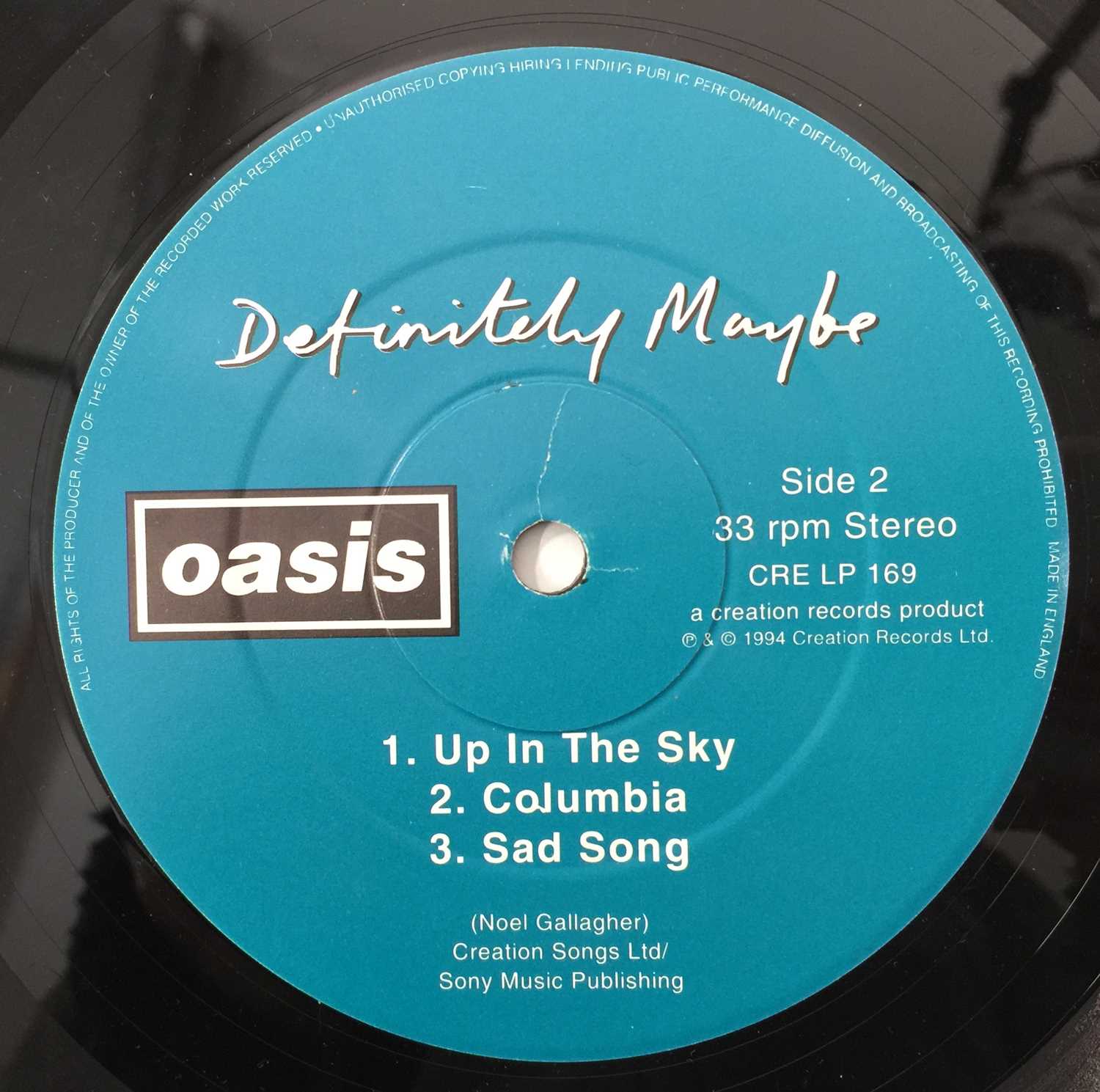 Lot 318 OASIS DEFINITELY MAYBE LP (UK OG DAMONT