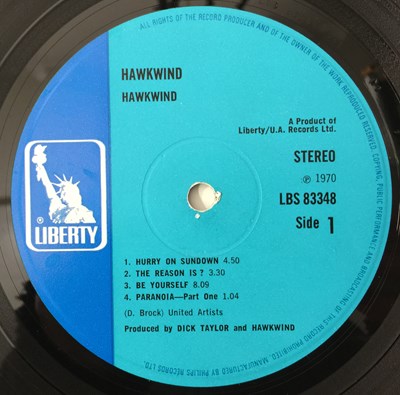 Lot 321 - HAWKWIND - S/T LP (UK 1ST PRESS - BLUE LIBERTY - LBS 83348)