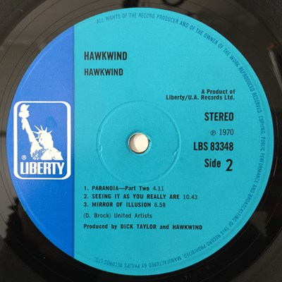 Lot 321 - HAWKWIND - S/T LP (UK 1ST PRESS - BLUE LIBERTY - LBS 83348)