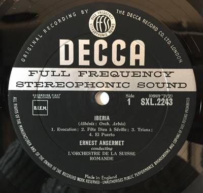 Lot 621 - Ernest Ansermet - Albeniz/Turina LP (ED1 Stereo Decca Recording - SXL 2243)