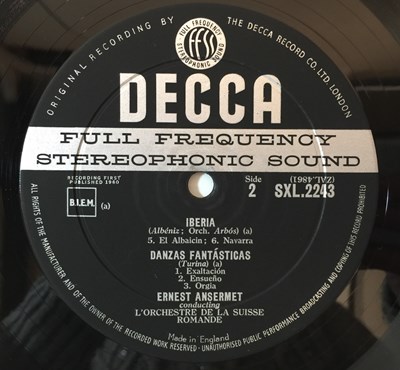 Lot 621 - Ernest Ansermet - Albeniz/Turina LP (ED1 Stereo Decca Recording - SXL 2243)