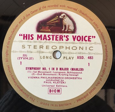 Lot 623 - Paul Kletzki - Mahler Symphony No. 1 LP (Original UK HMV Stereo Recording - ASD 483)
