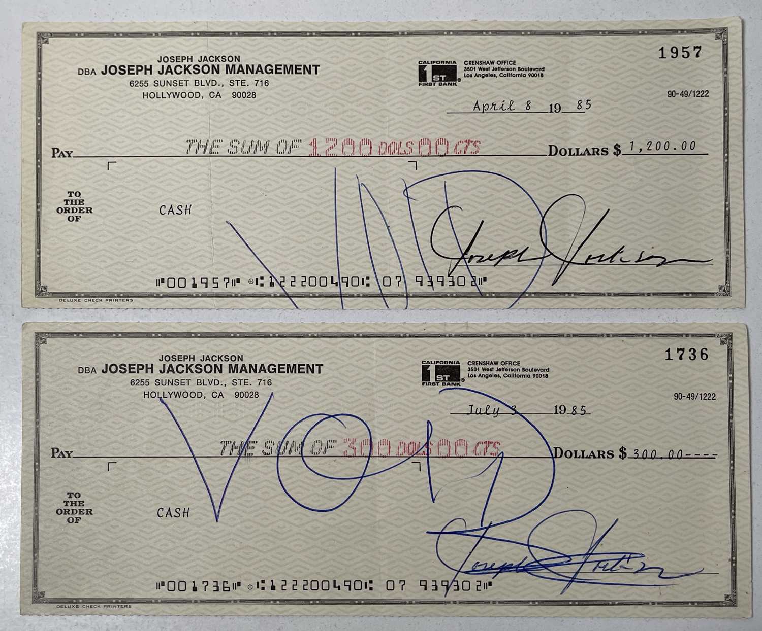 Lot 153 - MICHAEL JACKSON INTEREST - JOSEPH JACKSON