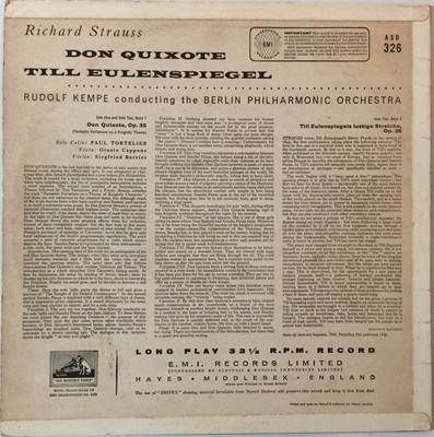 Lot 624 - Rudolf Kempe - Strauss Don Quixote LP (Original UK HMV Stereo Recording - ASD 326)