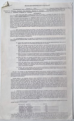 Lot 343 - MICHAEL JACKSON / THE JACKSONS - A 1978 CONTRACT SIGNED BY THE JACKSONS.