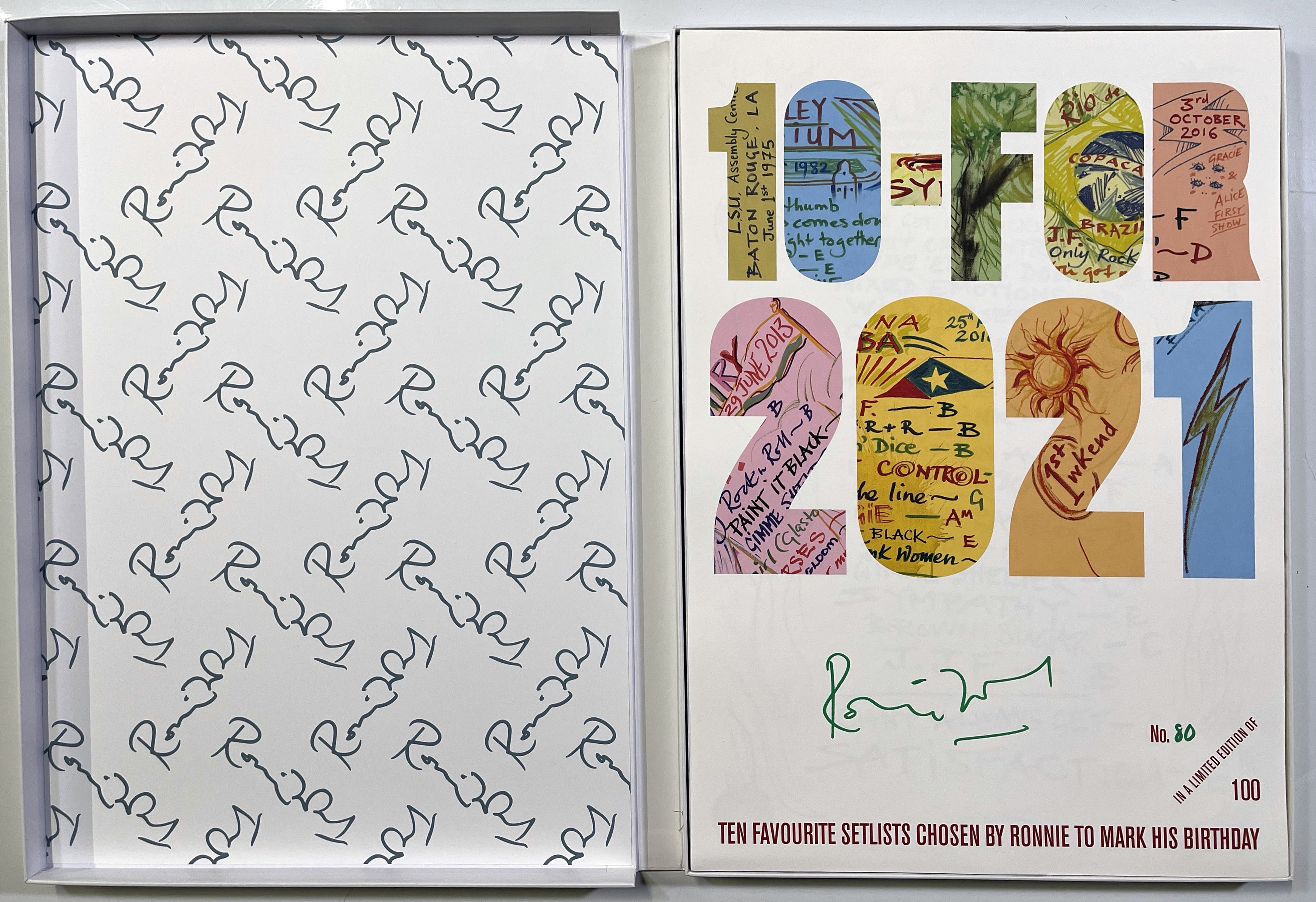 Lot 118 THE ROLLING STONES RONNIE WOOD SETLISTS