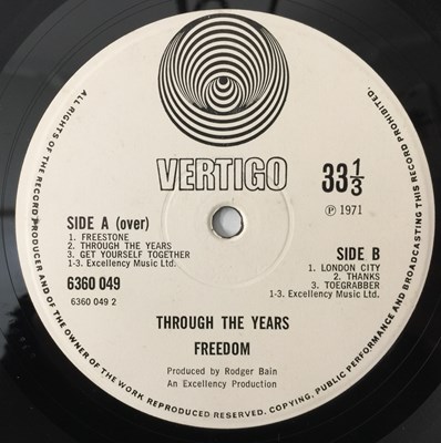 Lot 343 - FREEDOM - THROUGH THE YEARS LP (UK OG - VERTIGO SWIRL - 6360 049)