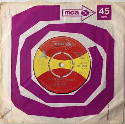 Lot 404 - DONNA GAINES - SALLY GO ROUND THE ROSES 7" (MCA MK 5060)