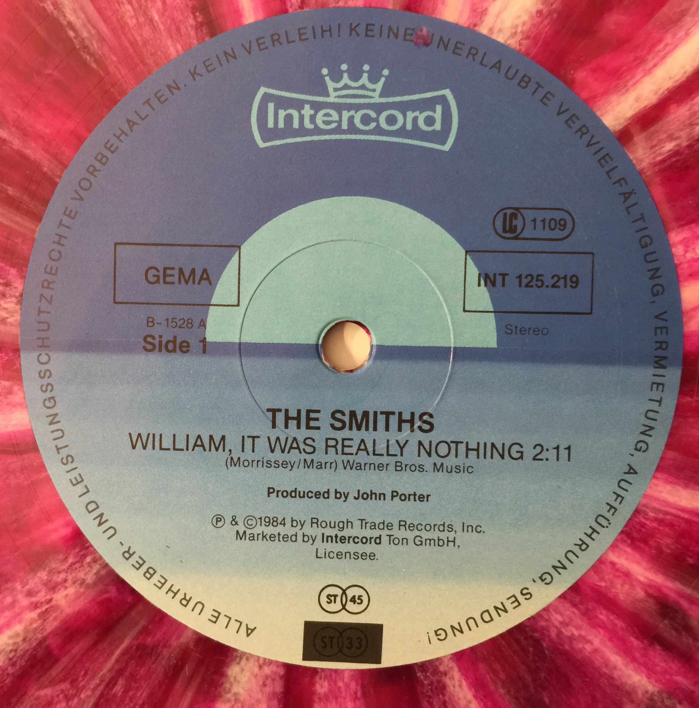 Lot 355 - THE SMITHS - WILLIAM, IT WAS REALLY NOTHING