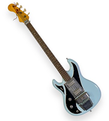 Lot 15 - THE SARSTEDT COLLECTION - RARE 1960S WEM RAPIER BASS GUITAR 'ICE BLUE' LEFT-HANDED- SERIAL: 11822