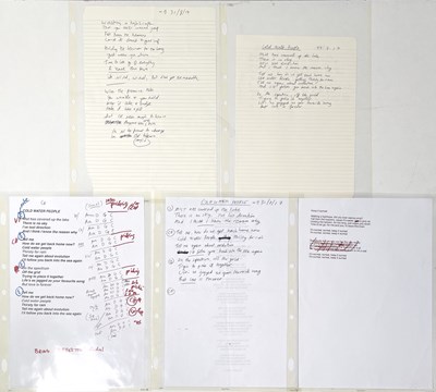 Lot 223 - RIDE - ANDY BELL DRAFT LYRICS FOR 'COLD WATER PEOPLE/KEEP IT SURREAL'.