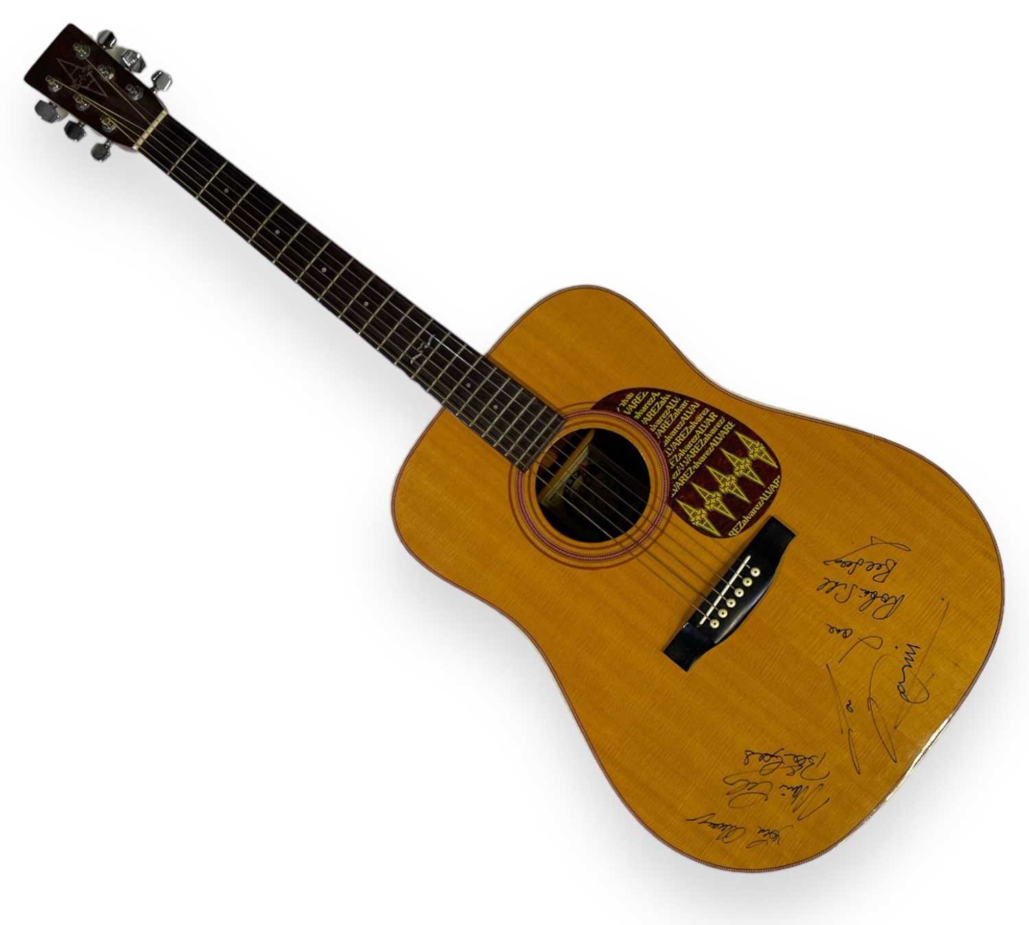 Lot 31 - BEE GEES - A FULLY SIGNED ALVAREZ ACOUSTIC GUITAR.