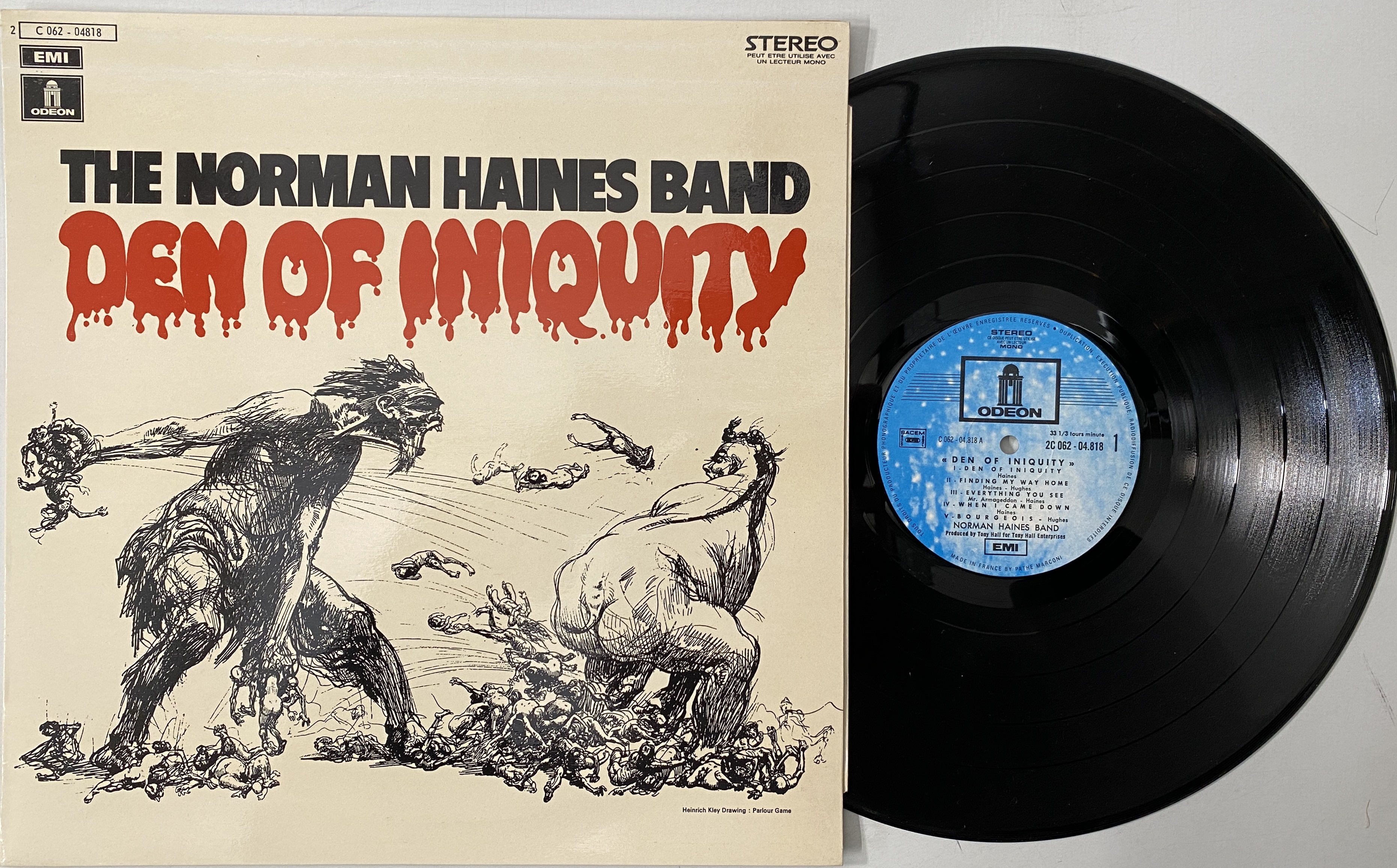 Lot 434 - THE NORMAN HAINES BAND - DEN OF INIQUITY LP
