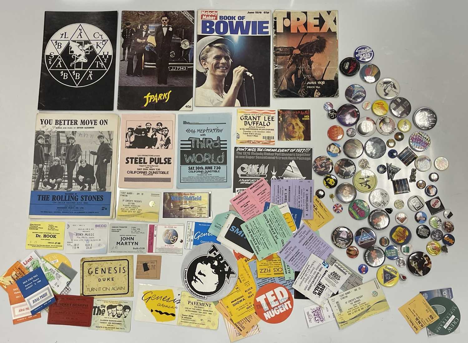 Lot 389 - ROCK AND POP CONCERT TICKETS AND BADGES