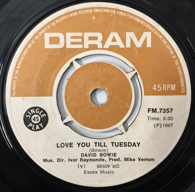 Lot 1249 - DAVID BOWIE - LOVE YOU TILL TUESDAY 7" (SOUTH AFRICAN - DERAM FM.7357)