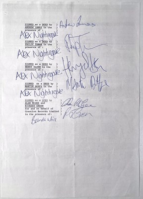Lot 233 - CREATION RECORDS - PRIMAL SCREAM SIGNED CONTRACT.