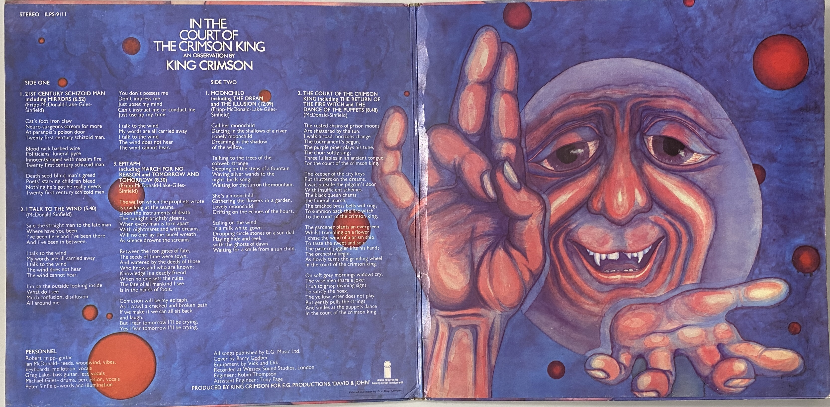 king crimson in the court of the crimson