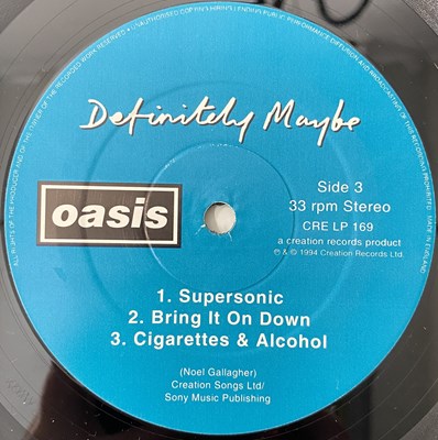 Lot 470 - OASIS - DEFINITELY MAYBE LP (DAMONT PRESSING - CRE LP 169)