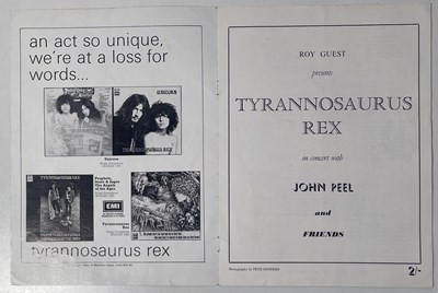 Lot 157 - MARC BOLAN / T.REX - BOLAN/FINN/JOHN PEEL SIGNED 1969 TOUR PROGRAMME. ﻿