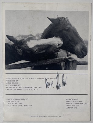 Lot 157 - MARC BOLAN / T.REX - BOLAN/FINN/JOHN PEEL SIGNED 1969 TOUR PROGRAMME. ﻿