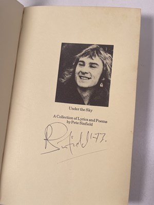Lot 35 - KING CRIMSON / EMERSON LAKE AND PALMER - PETE SINFIELD SIGNED 'UNDER THE SKY' POETRY BOOK.