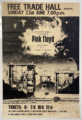 Lot 112 - PINK FLOYD - ORIGINAL 1969 MANCHESTER FREE TRADE HALL CONCERT POSTER.