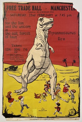 Lot 159 - T.REX / MARC BOLAN - ORIGINAL 1969 MANCHESTER FREE TRADE HALL CONCERT POSTER.