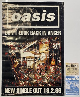 Lot 205 - OASIS - 1993 'KRAZY HOUSE' TICKET STUB - WITH MAINE ROAD POSTCARD AND A POSTER.