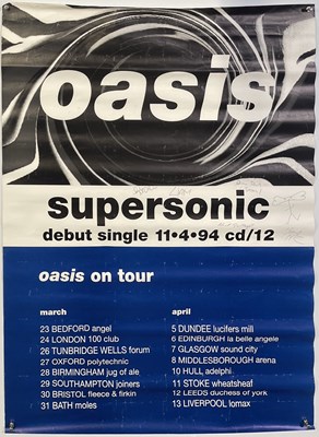 Lot 207 - OASIS - AN ORIGINAL 1994 SUPERSONIC TOUR POSTER FULLY SIGNED BY THE BAND.