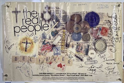 Lot 32 - OASIS INTEREST - THE REAL PEOPLE / LIVERPOOL INTEREST - FULLY SIGNED POSTER / TICKETS / EPHEMERA.