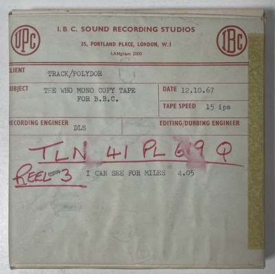 Lot 174 - THE WHO - A COPY MASTER TAPE FOR 'I CAN SEE FOR MILES'.