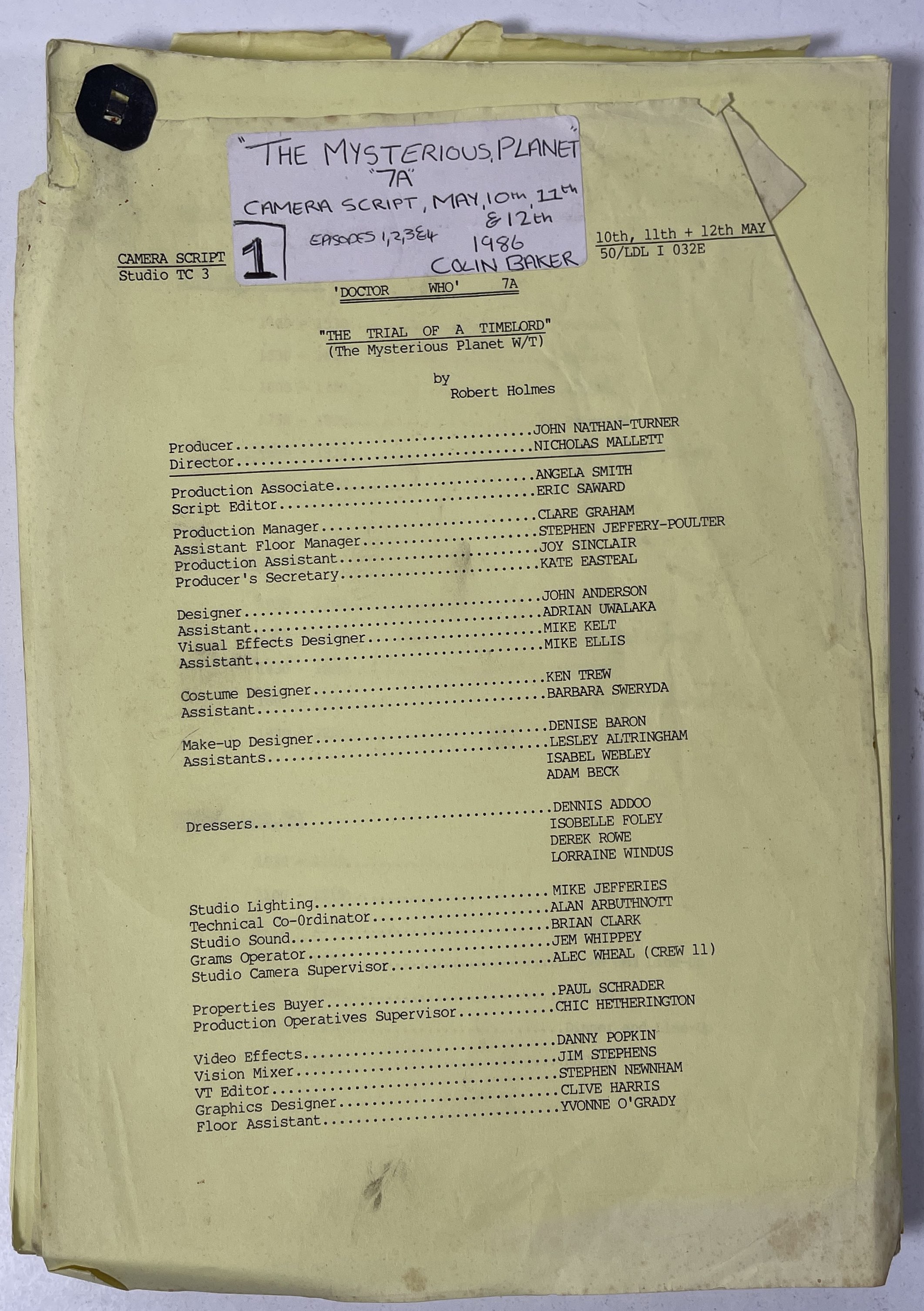 Doctor Who Script Layout Lot 203 - DOCTOR WHO INTEREST - MYSTERIOUS PLANET