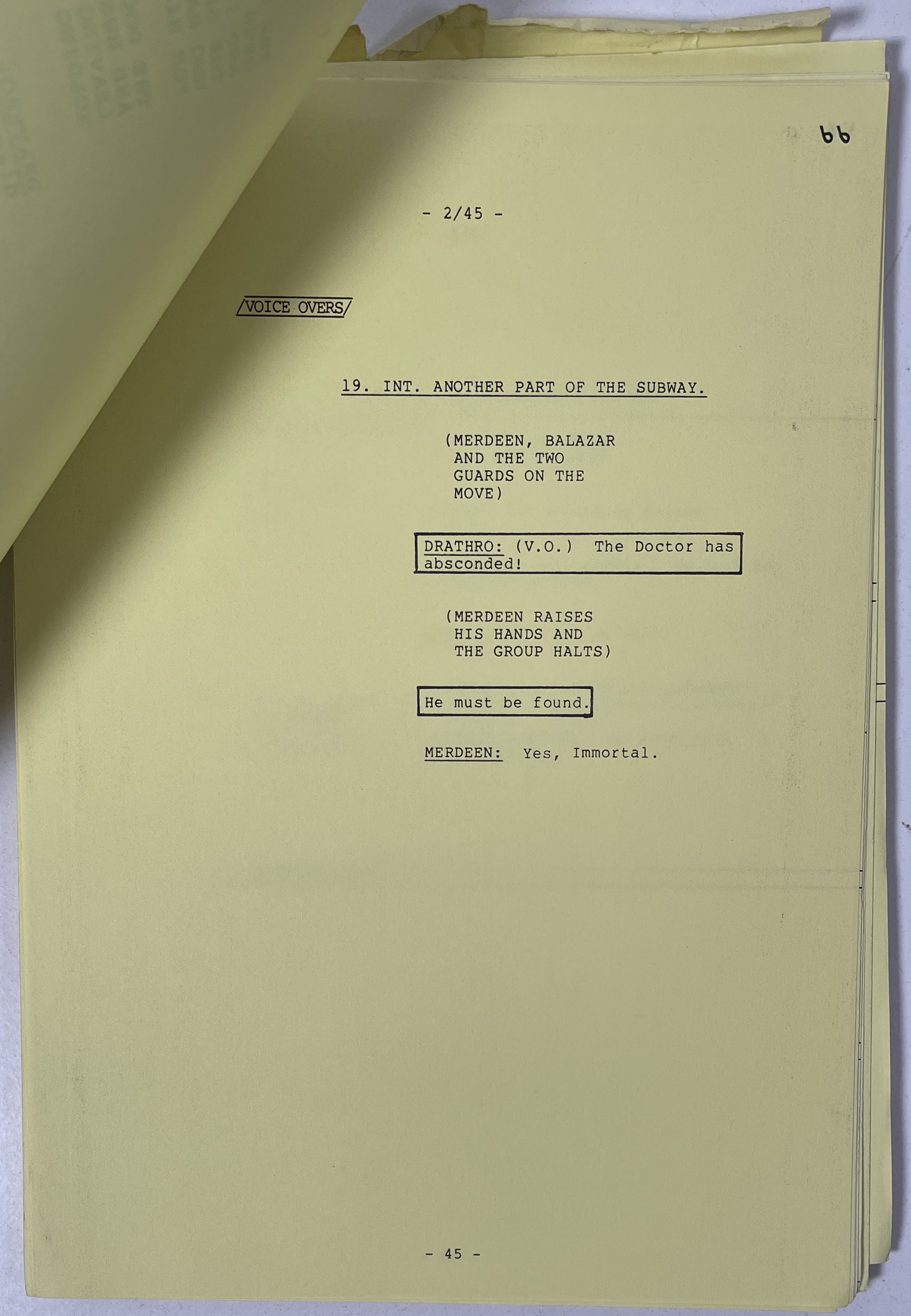 Doctor Who Script Layout Lot 203 - DOCTOR WHO INTEREST - MYSTERIOUS PLANET