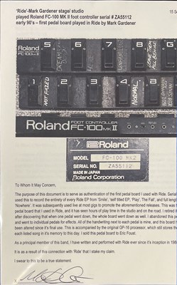 Lot 237 - RIDE  - STAGE AND STUDIO USED EQUIPMENT - OWNED BY MARK GARDENER